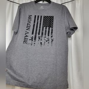 Gray George shirt with Molon labe black rifle flag